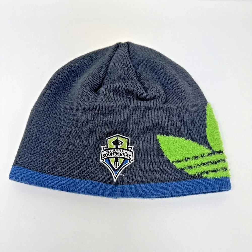 Seattle Sounders Cuffless Adidas Knit Hat MLS New